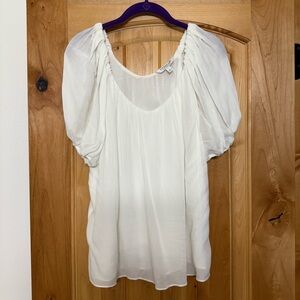 White Puff Sleeve Blouse